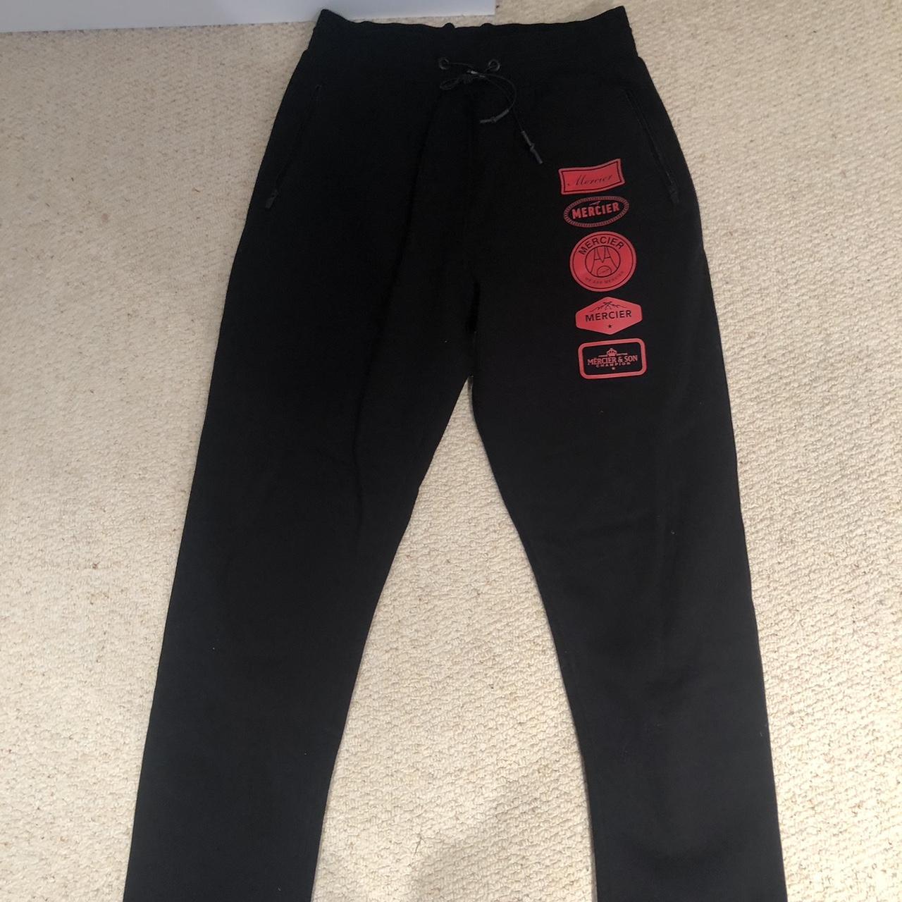 Mercier Red and Black Tracksuit pants They have a... - Depop