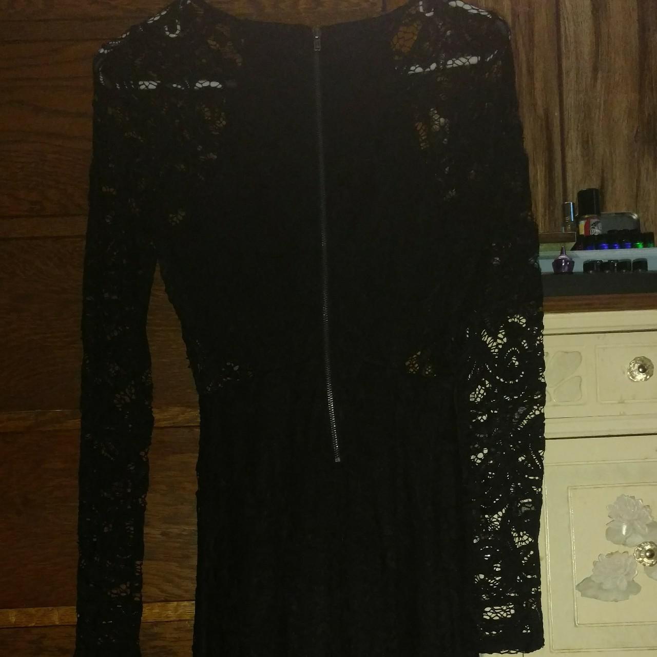 Beautiful black lace dress from material girl. Worn... Depop