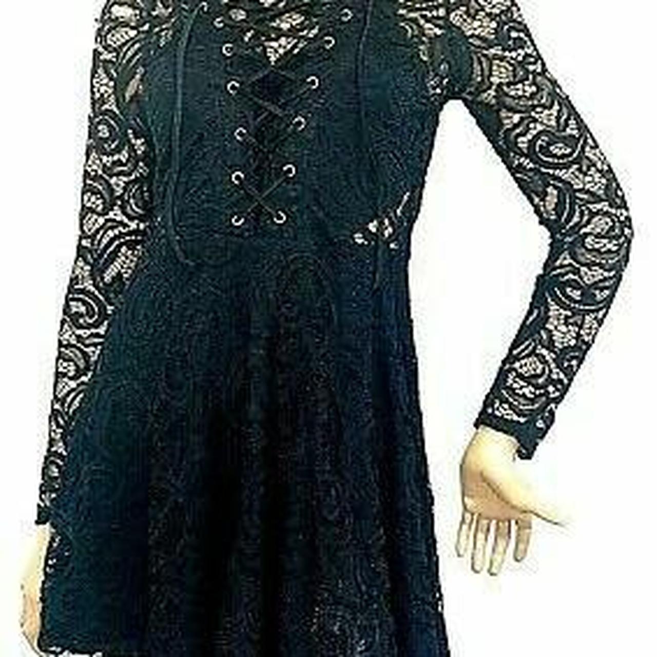 Beautiful black lace dress from material girl. Worn... Depop