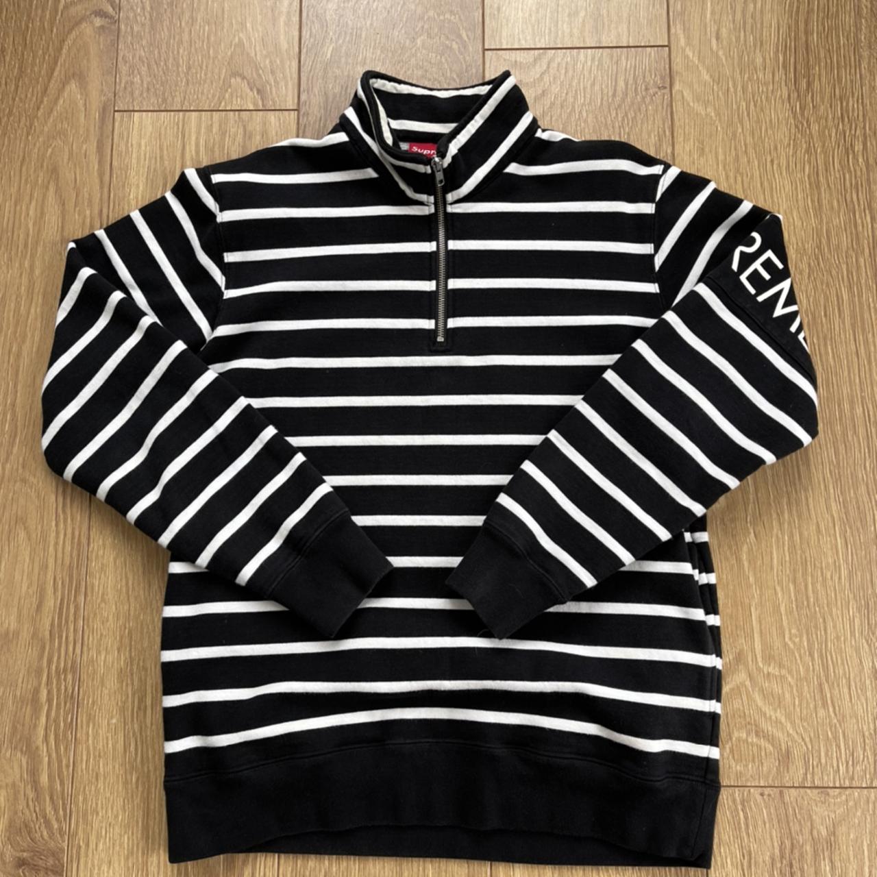 supreme striped half zip sweater