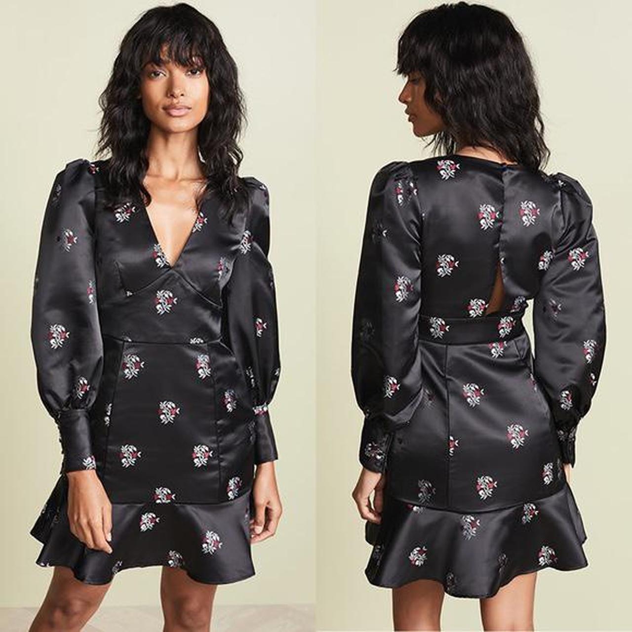 joie black floral dress