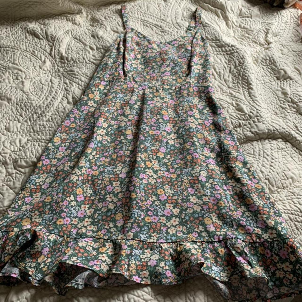 old navy green floral dress