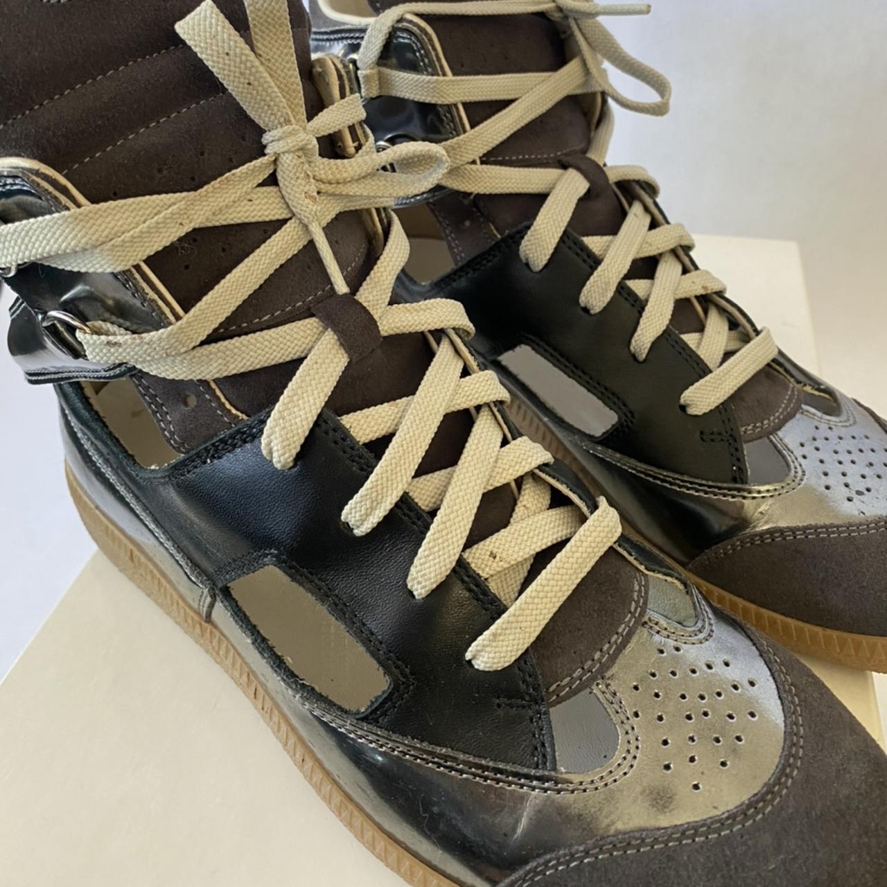 Grey Maison Martin Margiela cutout high-top sneakers | Depop