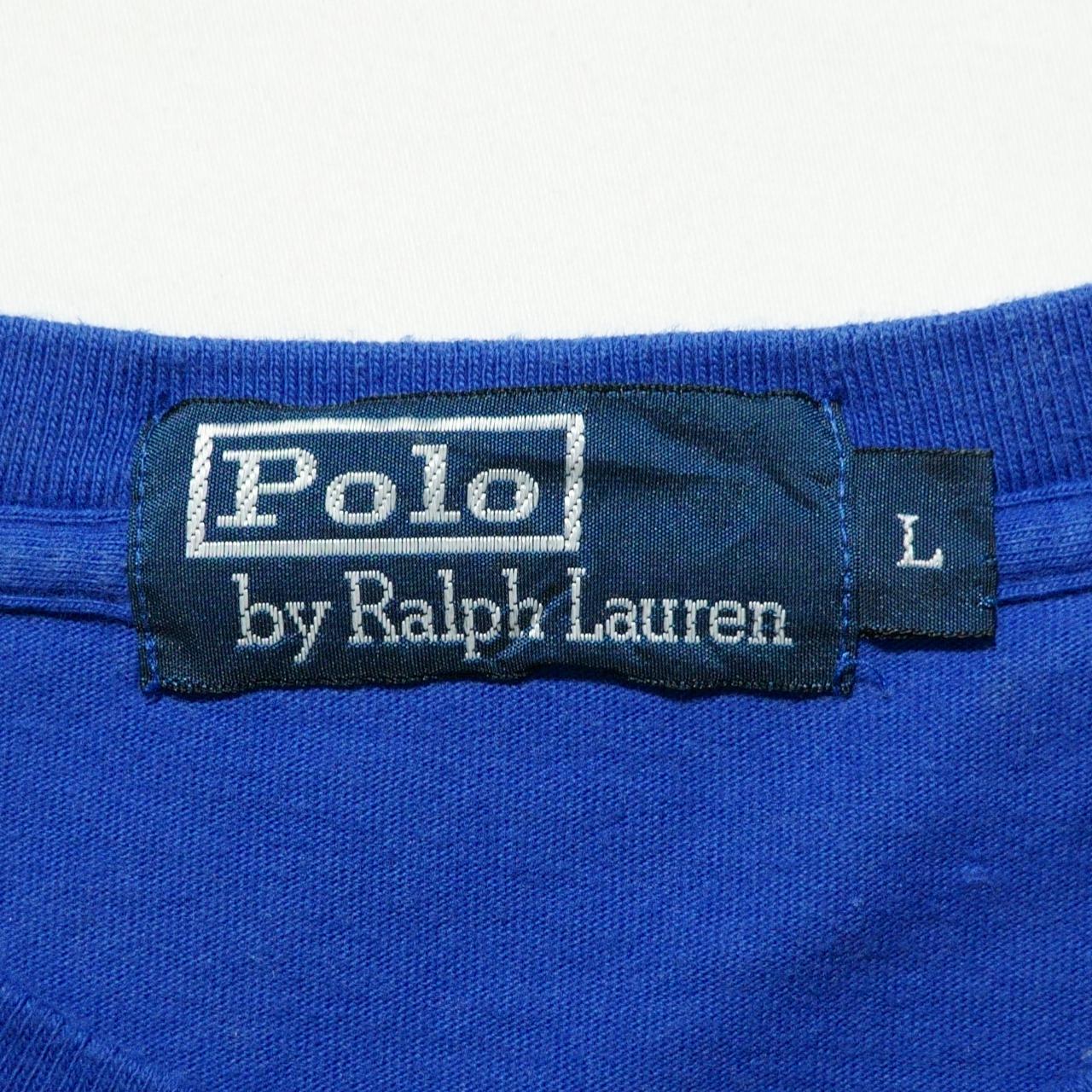 Polo Ralph Lauren Men's Blue Stencil Spell Out Logo... - Depop