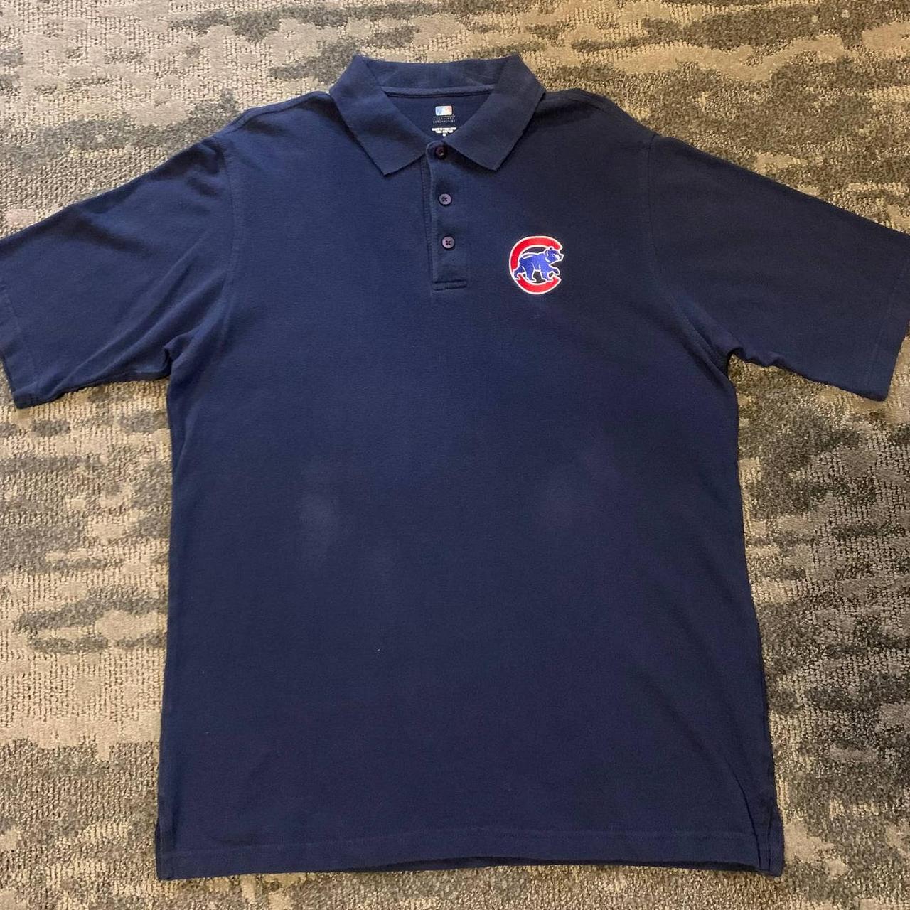 Medium, Vintage Antigua Polo Shirt with Chicago Cubs - Depop