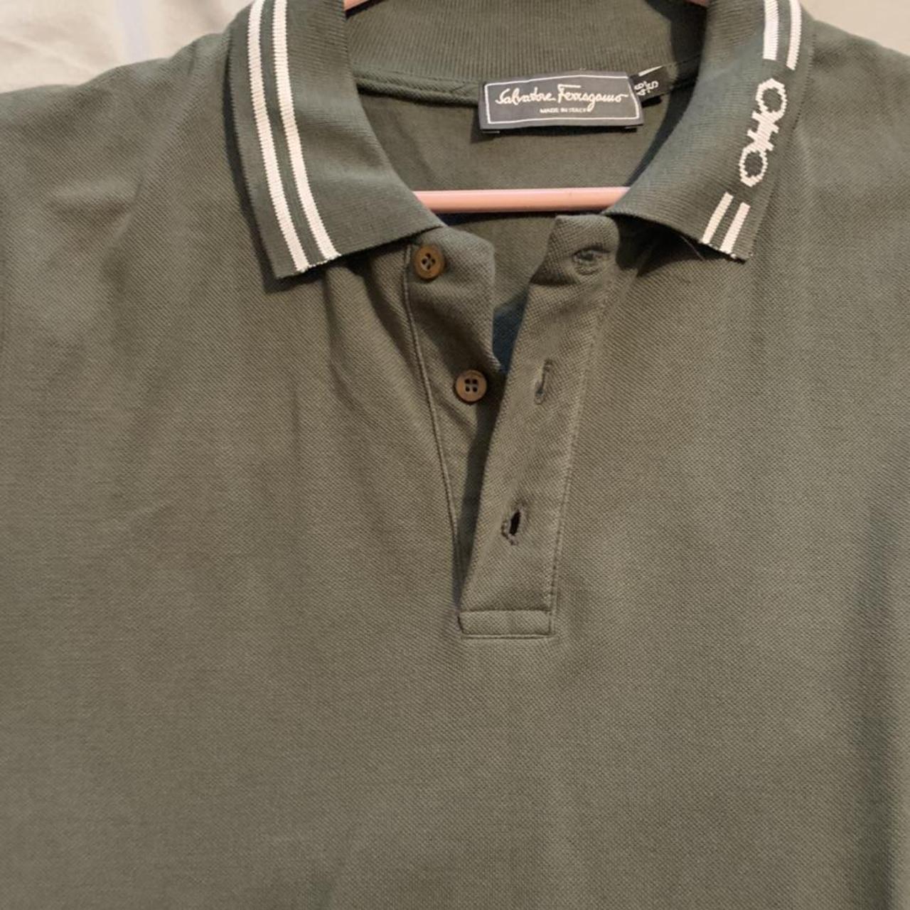 ferragamo polo shirt green - Depop