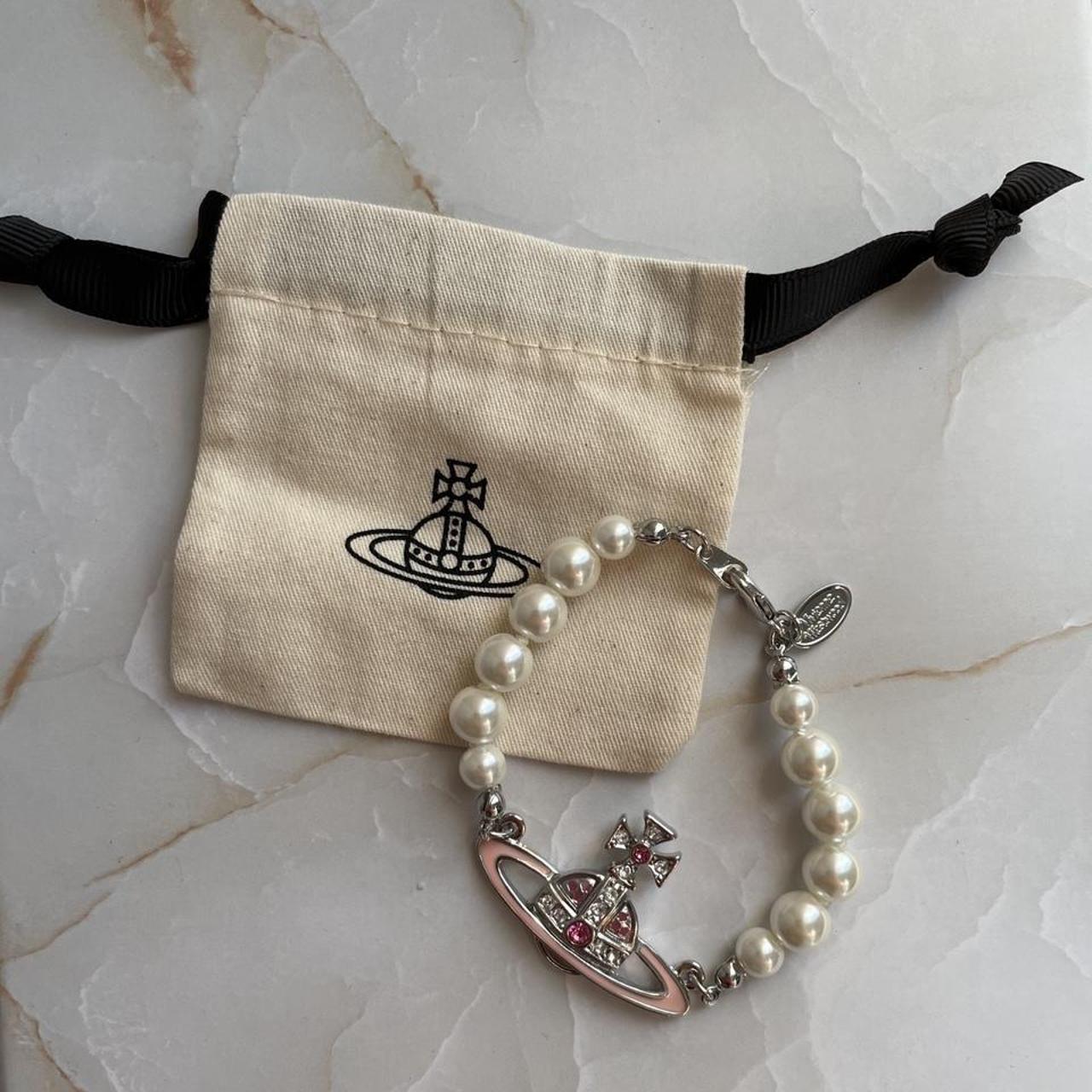 Vivienne Westwood Silver Bracelet with pearls ... - Depop
