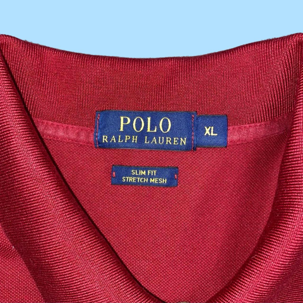 Polo Ralph Lauren Burgundy Long-Sleeve Vintage Polo... - Depop