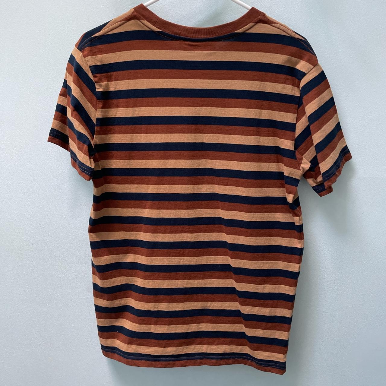 Rhythm Men's Brown and Blue T-shirt | Depop