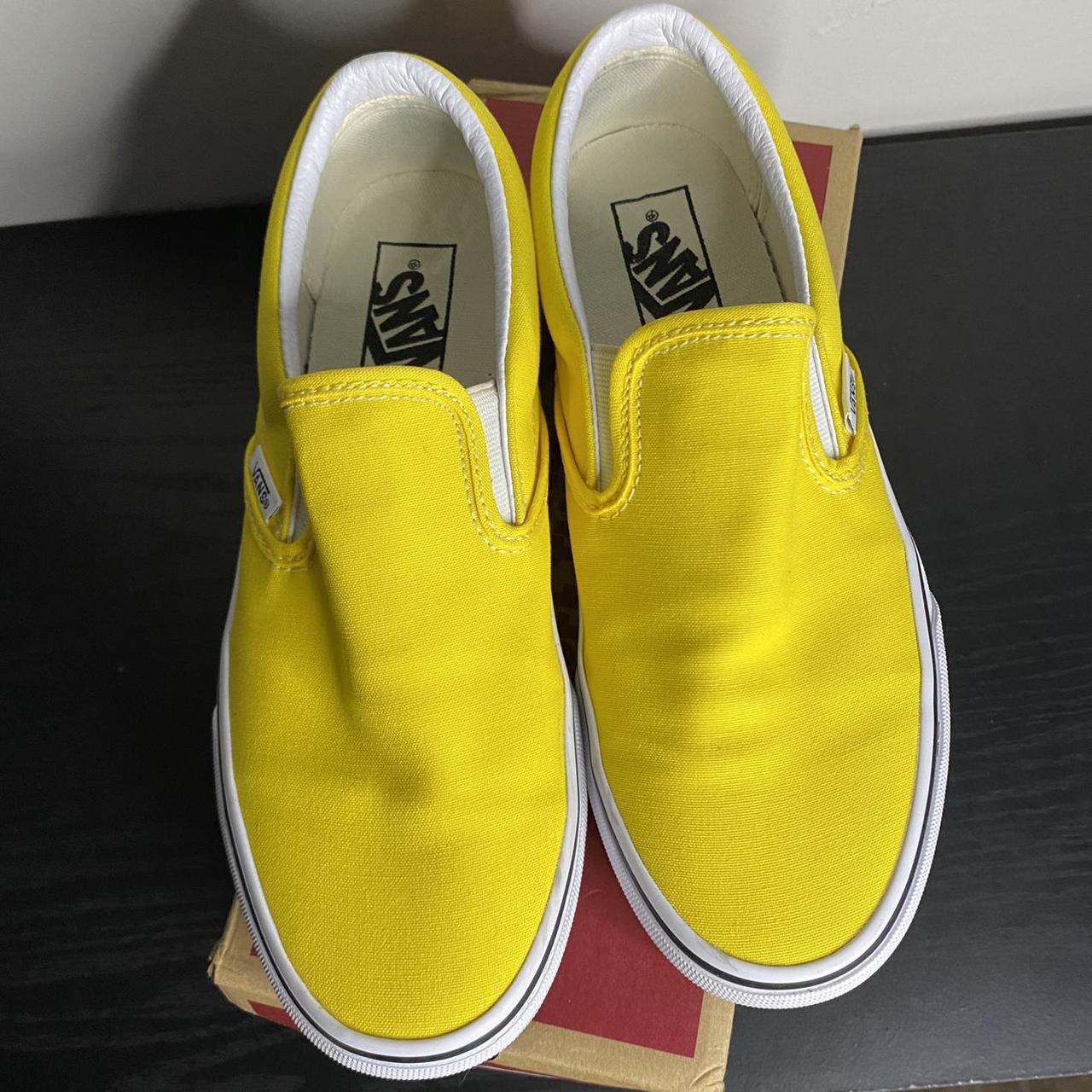 Vans yellow best sale slip ons