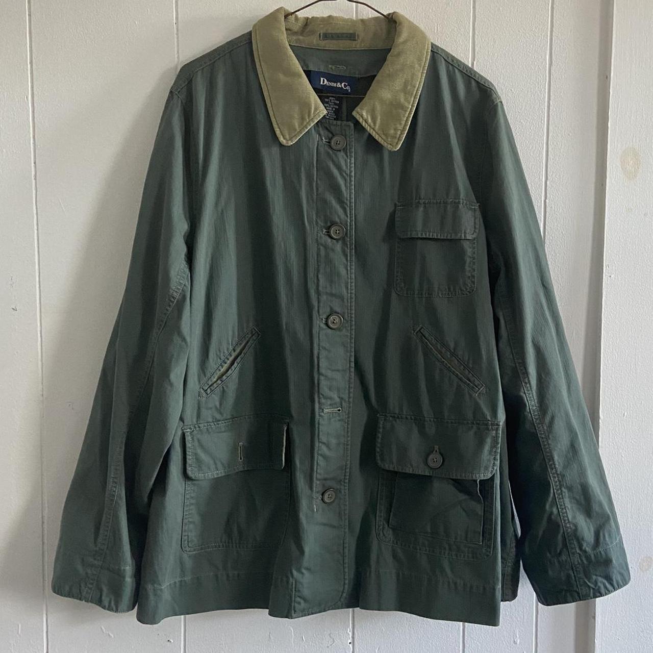 Vintage 90s utility jacket with a corduroy collar by... - Depop
