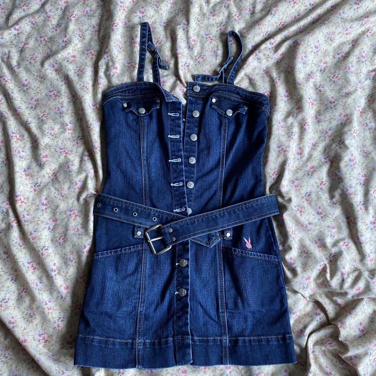 Playboy denim dress Logo on all the buttons Pink... Depop