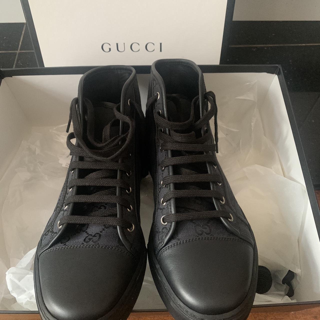 Black Gucci High Top Trainers 100% Authentic... - Depop