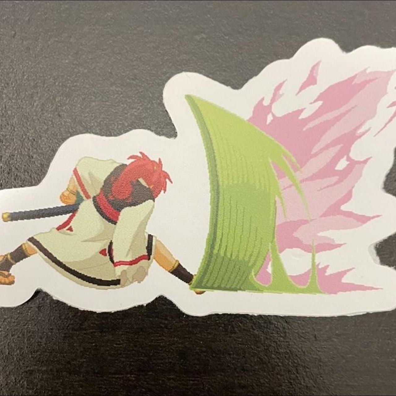 Baiken guilty gear doing Tatami Gaeshi 8x5 cm vinyl... Depop