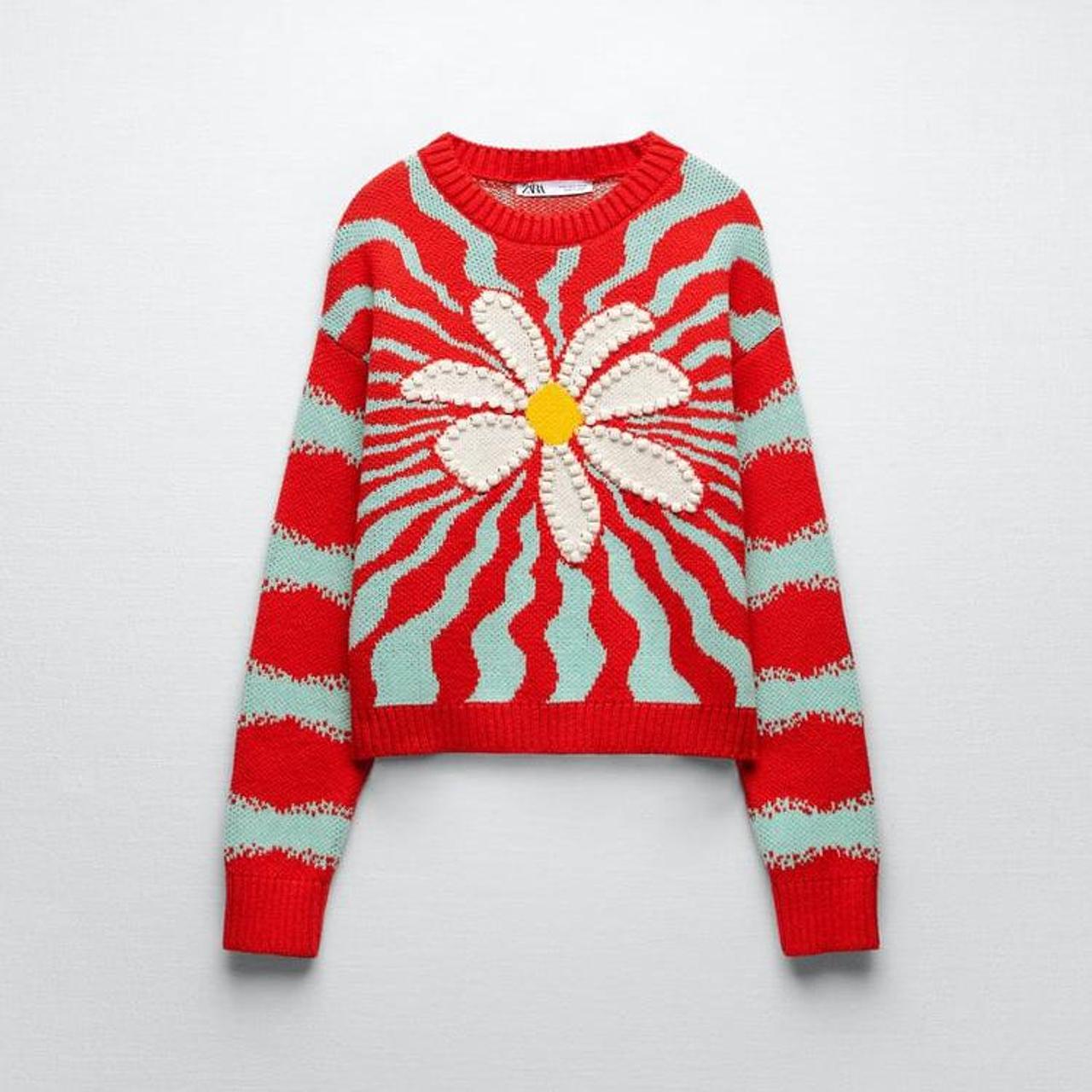 flower knit sweater