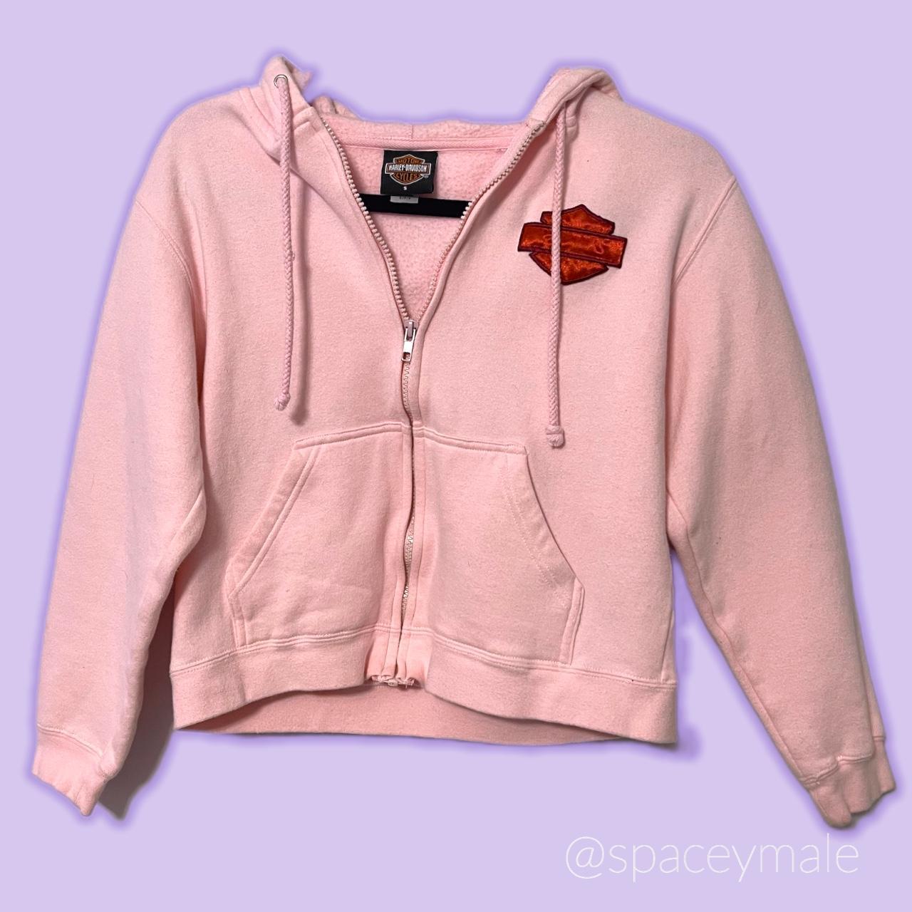 RARE WORN ONCE Cute Baby Pink Harley Davidson Patch... - Depop