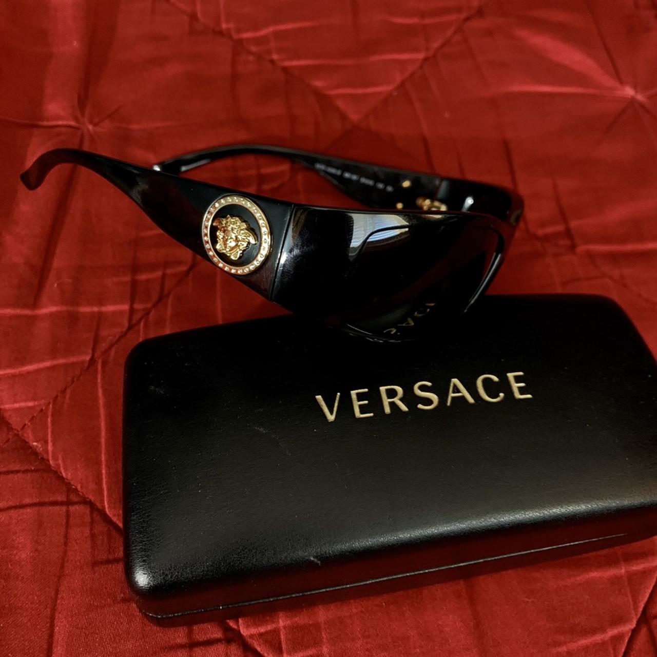 Versace Men's Black Sunglasses Depop