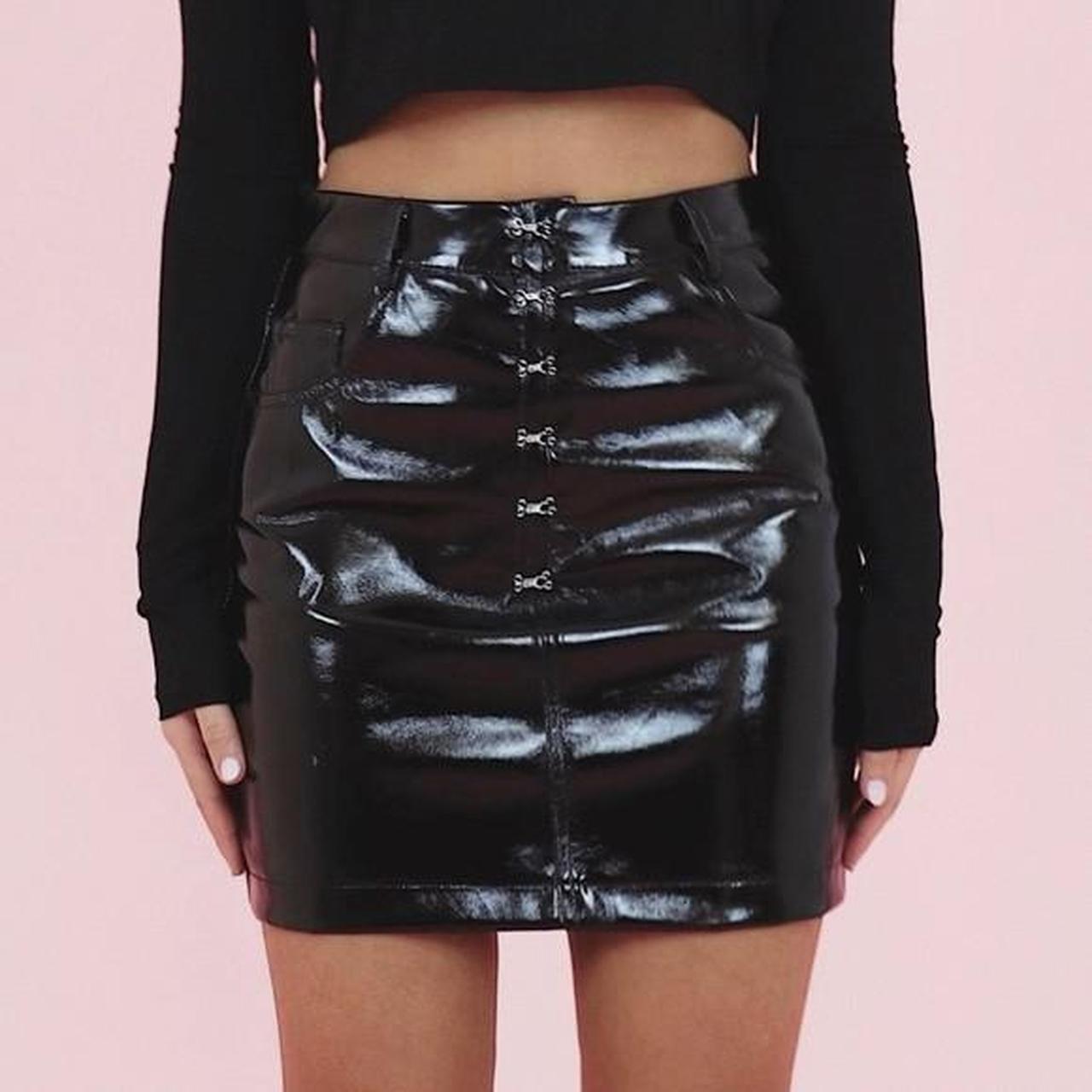 Women's Black and Silver Skirt