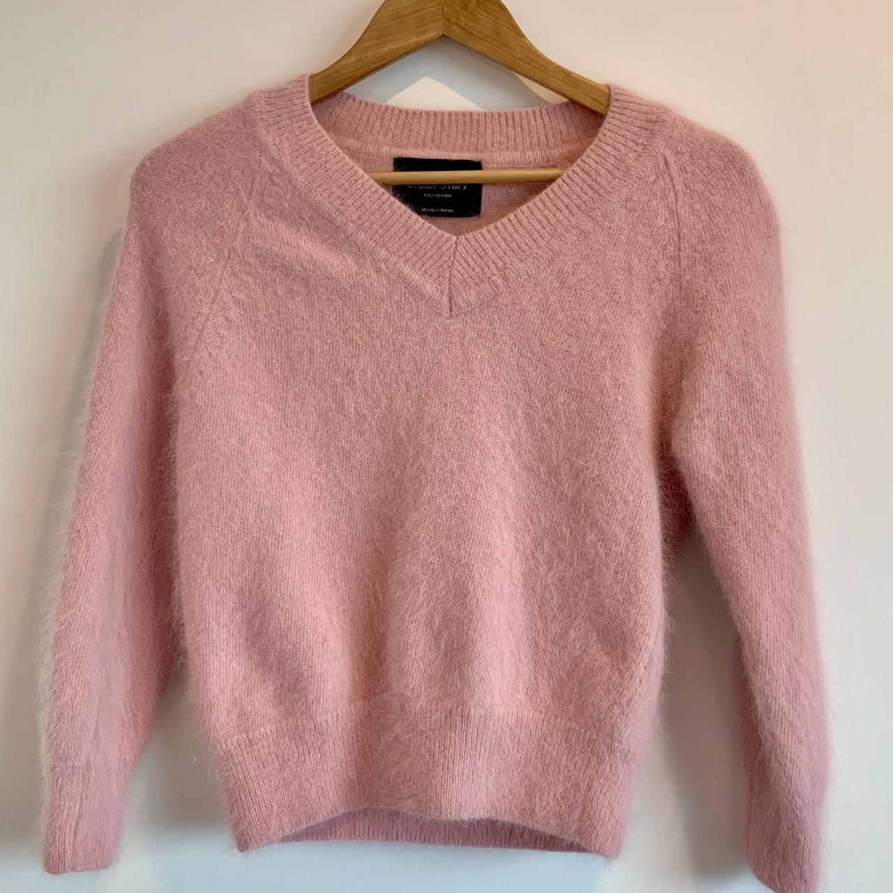 Fluffy Pink Sweater - one size fits all - thick... - Depop