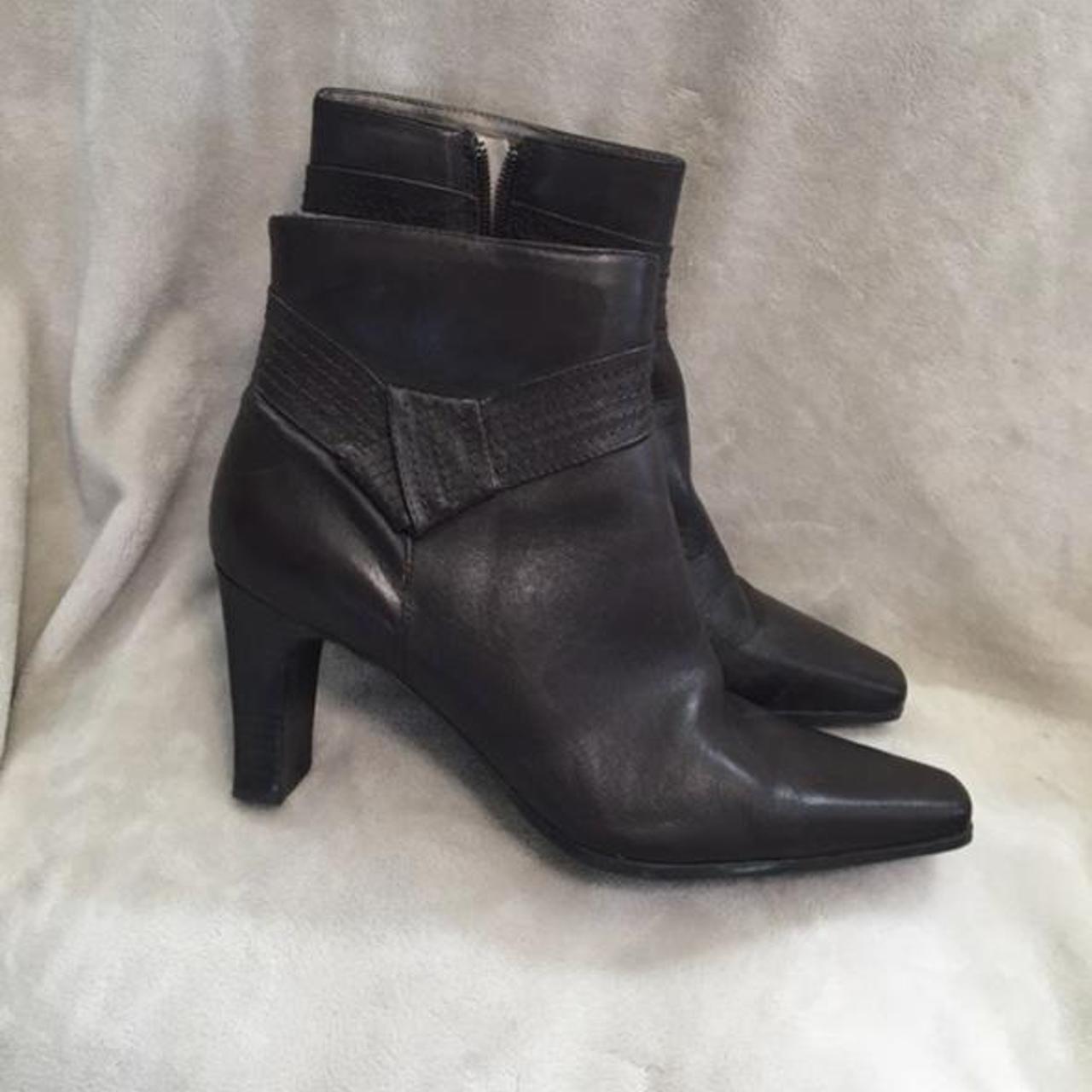 Beautiful chocolate brown leather ankle boots by... - Depop