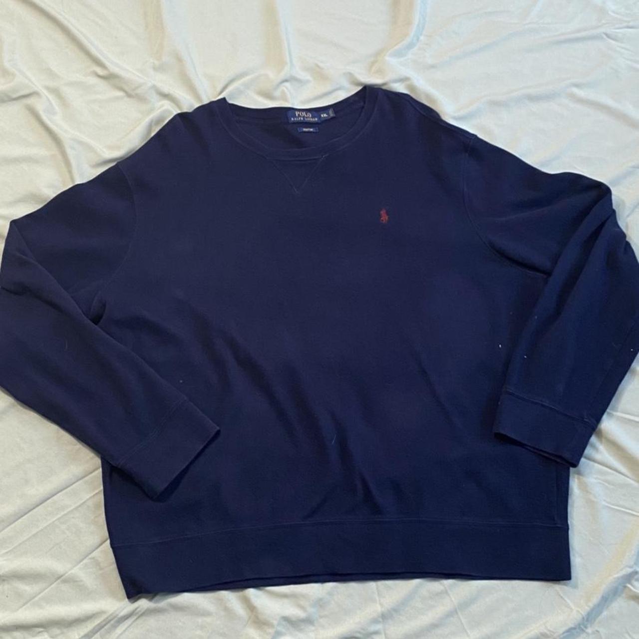 Navy Blue Over Sized Ralph Lauren Polo Crewneck... - Depop