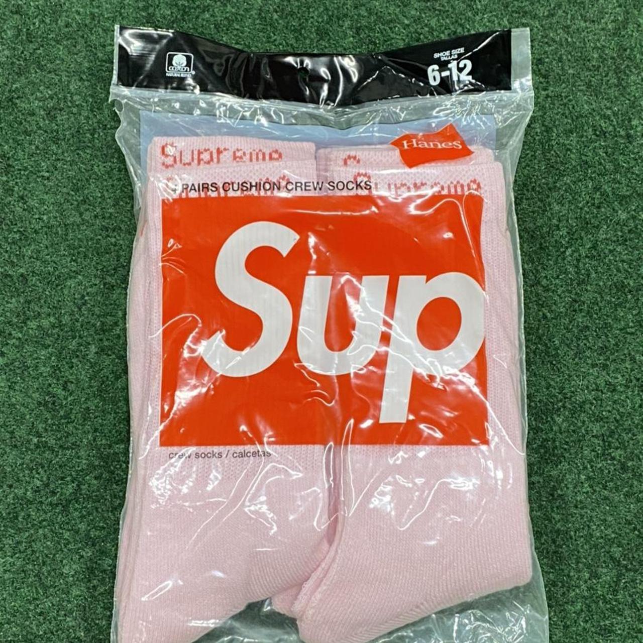 Supreme Hanes Crew Socks 4 Pack Condition Depop