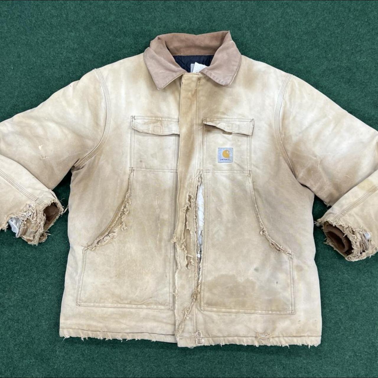 Vintage Carhartt quilted coat brown. Size large.  - Depop