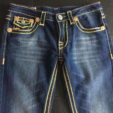 true religion yellow stitching