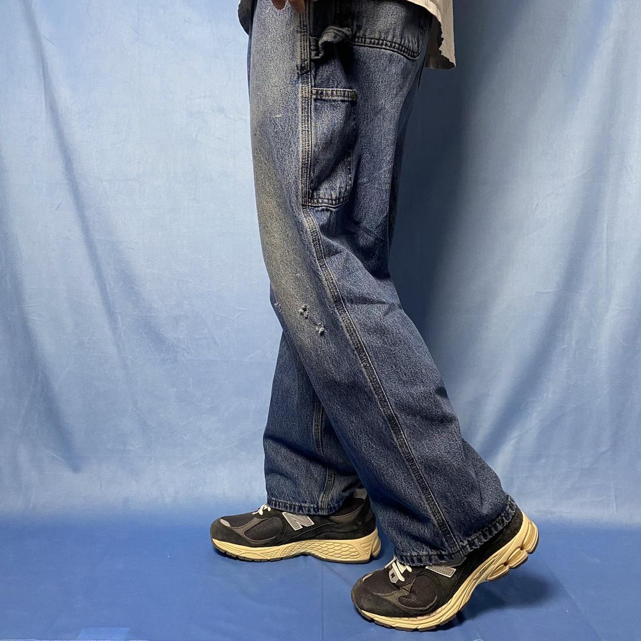 vintage carhartt denim cargo pants good condition... Depop