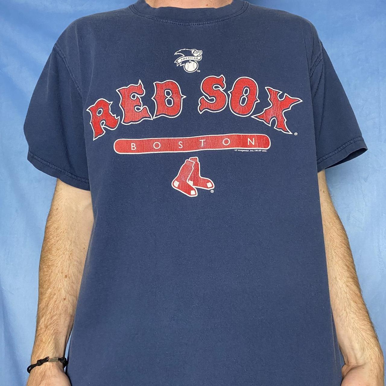VTG Boston Red Sox T-Shirt Navy Blue MLB Baseball Cotton Mens