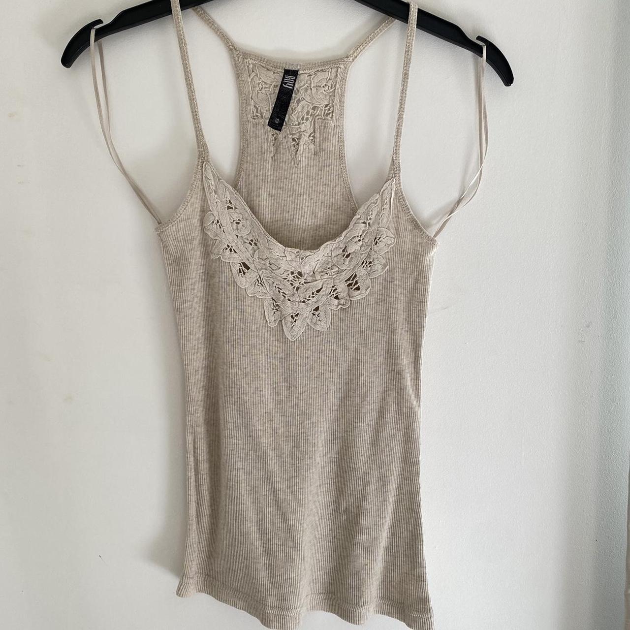 🤍 Vintage Bay trading cream vest top size 10 wiLl... Depop