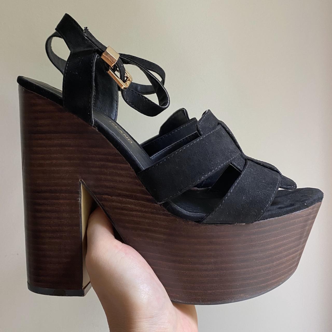 River Island Black High Heels Sandals Gladiator Depop   P0 