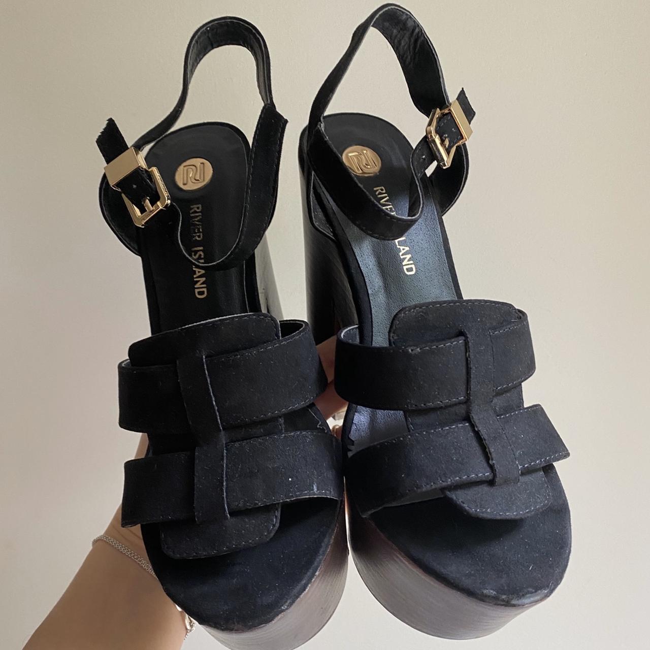 🖤 River island Black high heels sandals gladiator//... - Depop