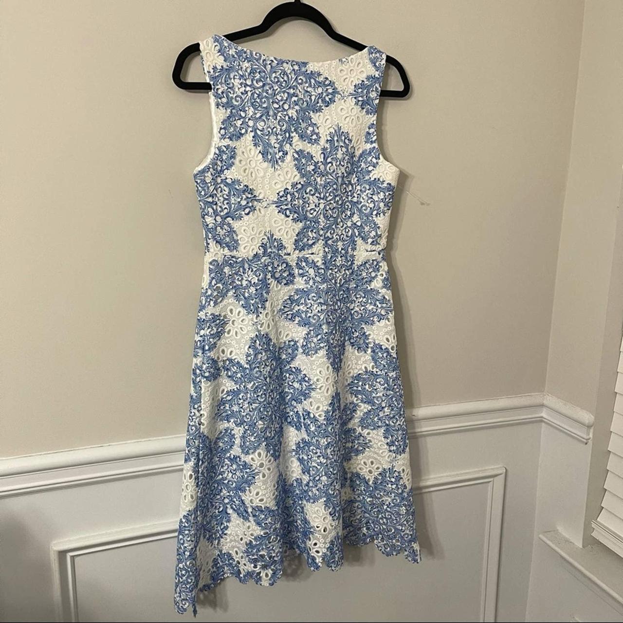 Women's White and Blue Dress | Depop