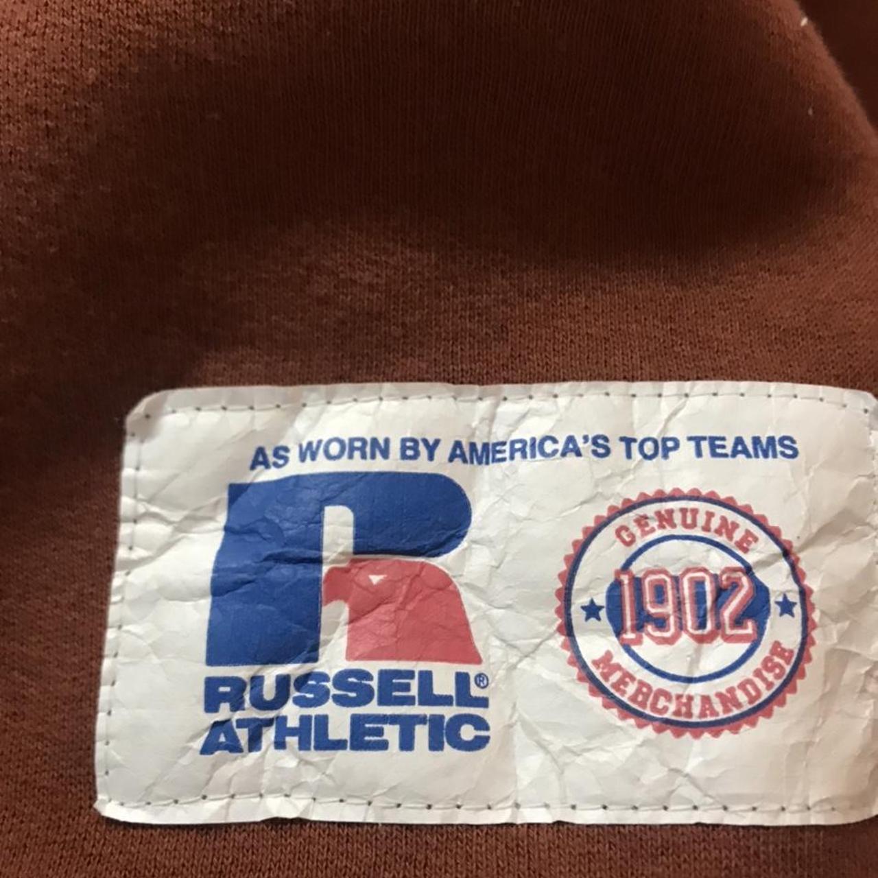 Brown vintage Russell Athletic crewneck sweatshirt... - Depop