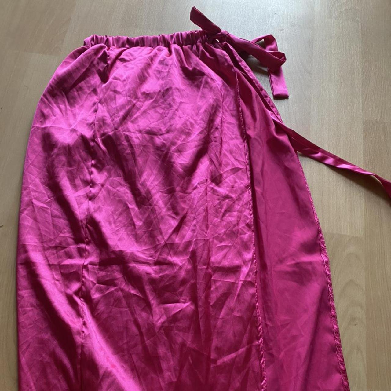 hot pink wrap skirt