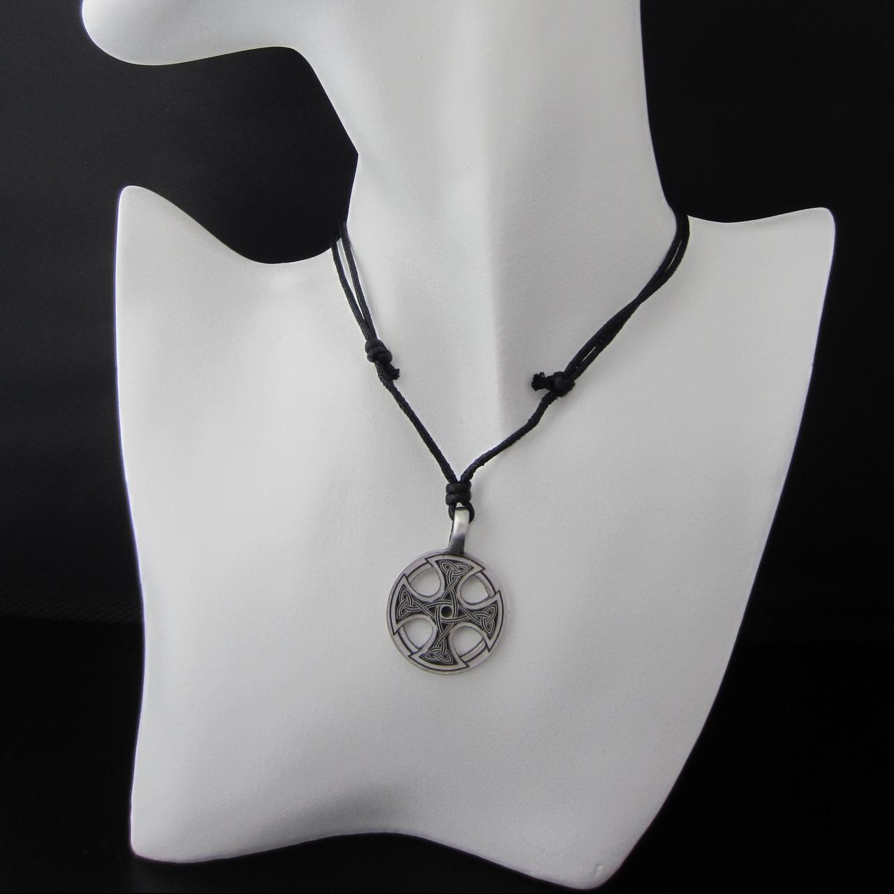 Celtic Cross Gothic Fine Pewter Knotwork Pendant... - Depop