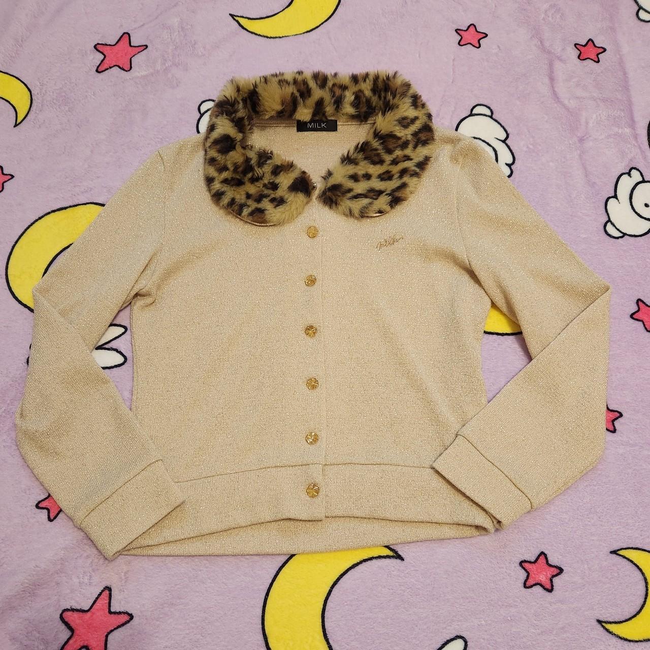 Milk razzle dazzle gold leopard embroidery logo... Depop