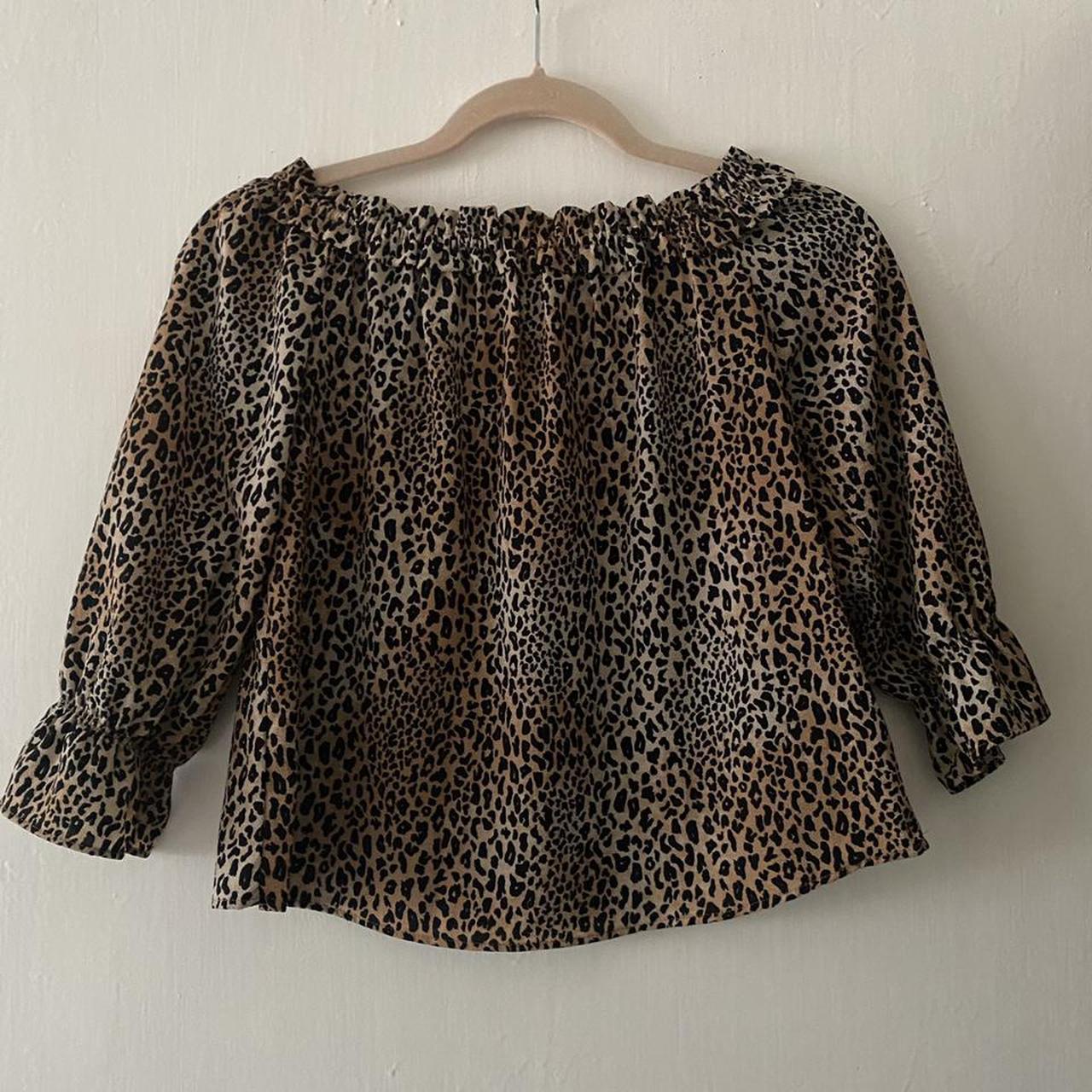 H&M Divided leopard print off shoulder top. stretchy... - Depop