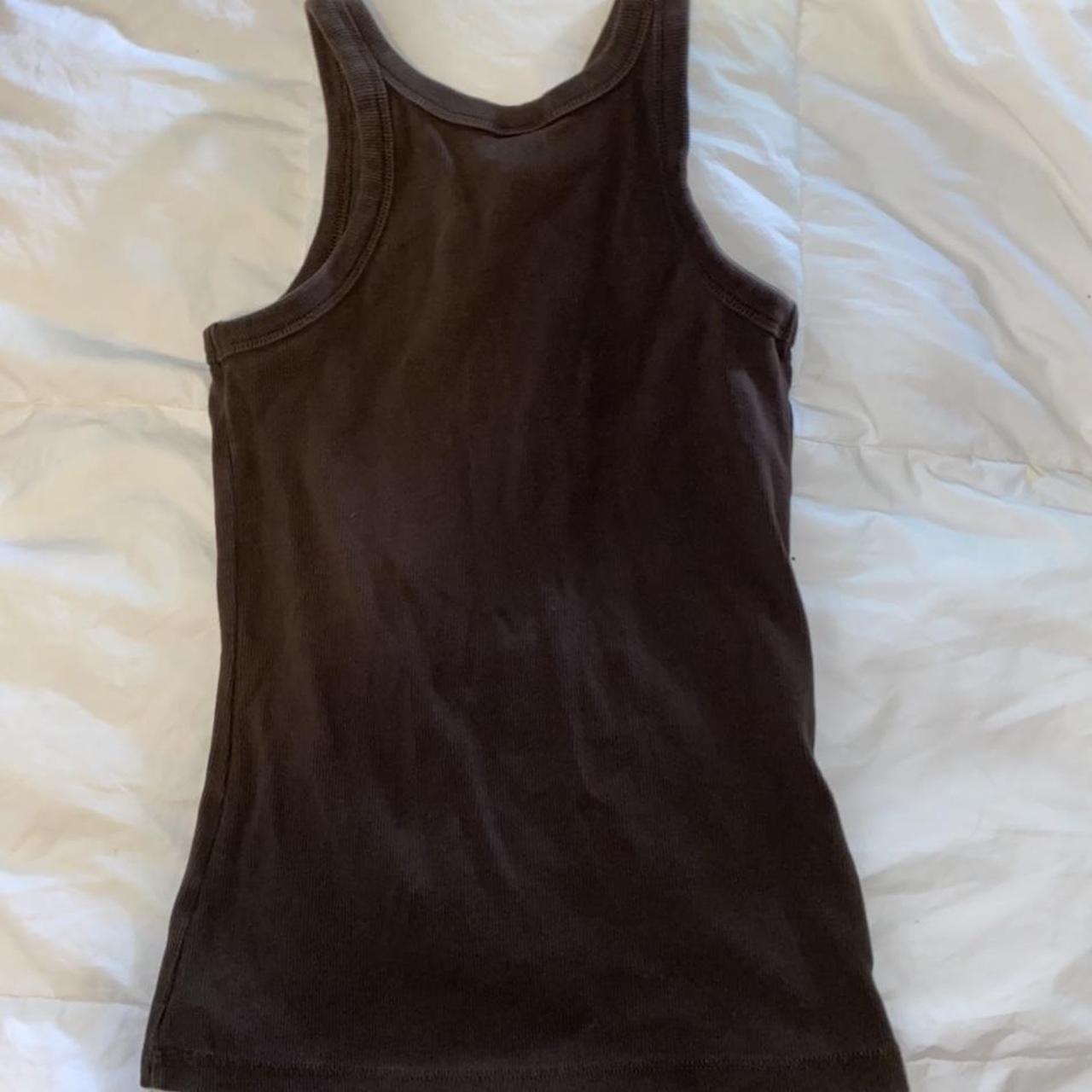 Dark brown tank top Free shipping - Depop