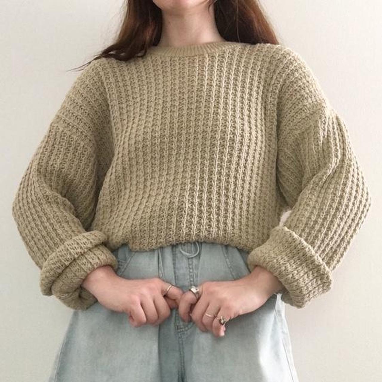 tan chunky sweater