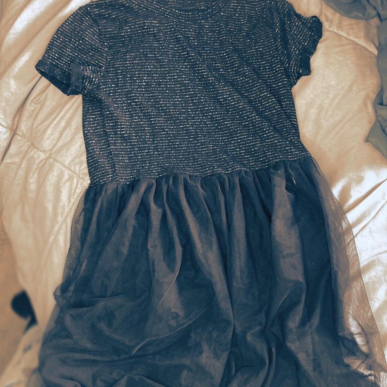 Cat and jack brand sparkly black tulle dress size... Depop