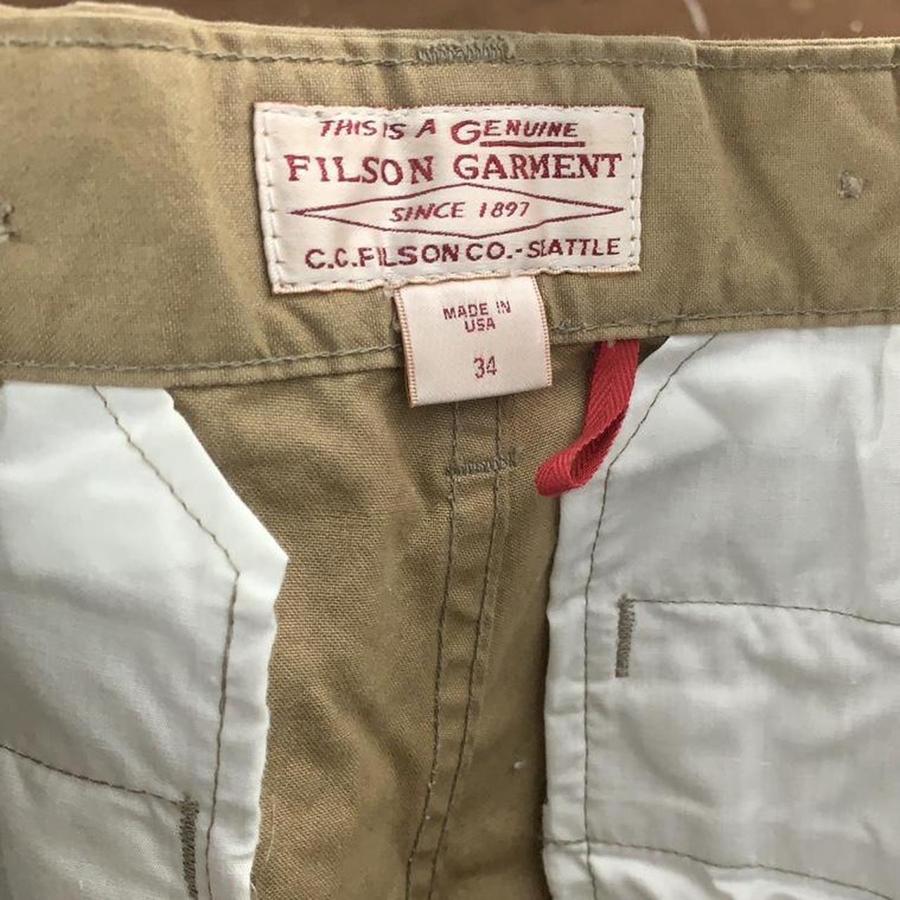 Filson Guide Chino Dry Tin Pants Camel Made in USA... - Depop