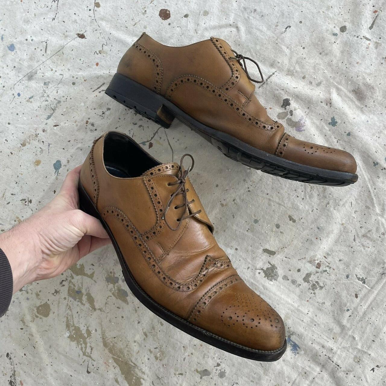 Dolce & Gabbana Wing Tip Brogues Shoes Burnt Caramel... - Depop