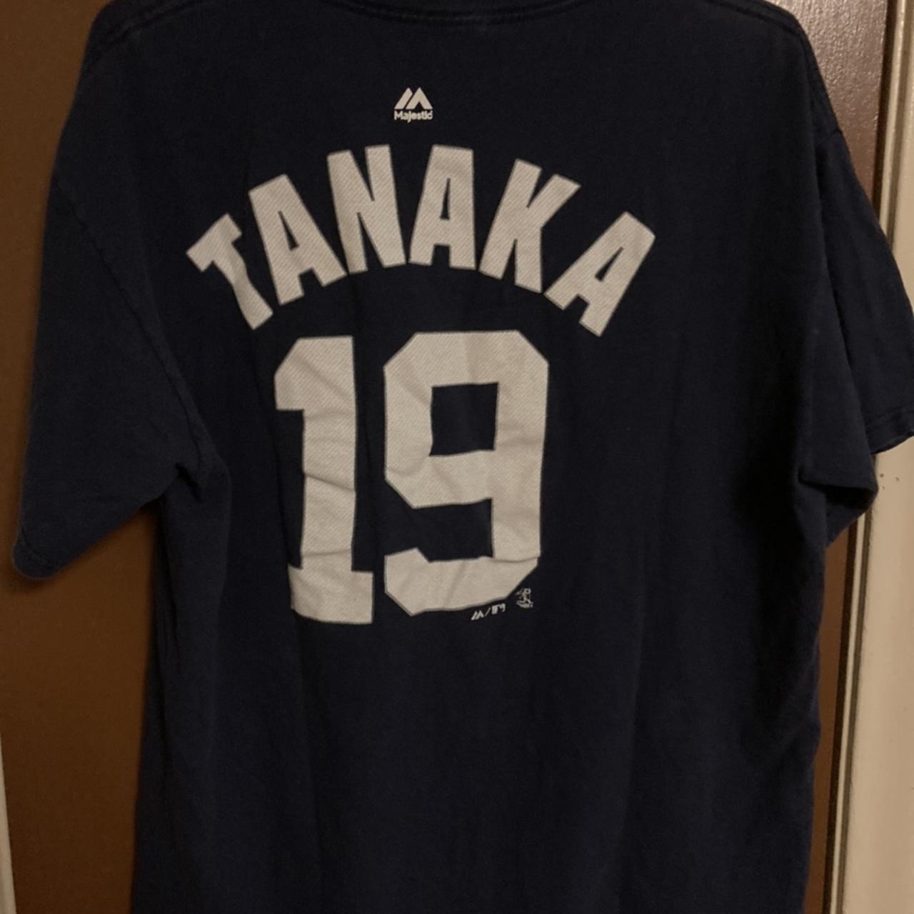 Men's New York Yankees Masahiro Tanaka Majestic Navy Logo Official Name &  Number T-Shirt