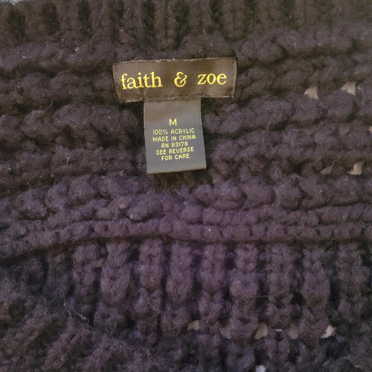 Faith & Zoe heavy black chunky knit sweater Size... Depop
