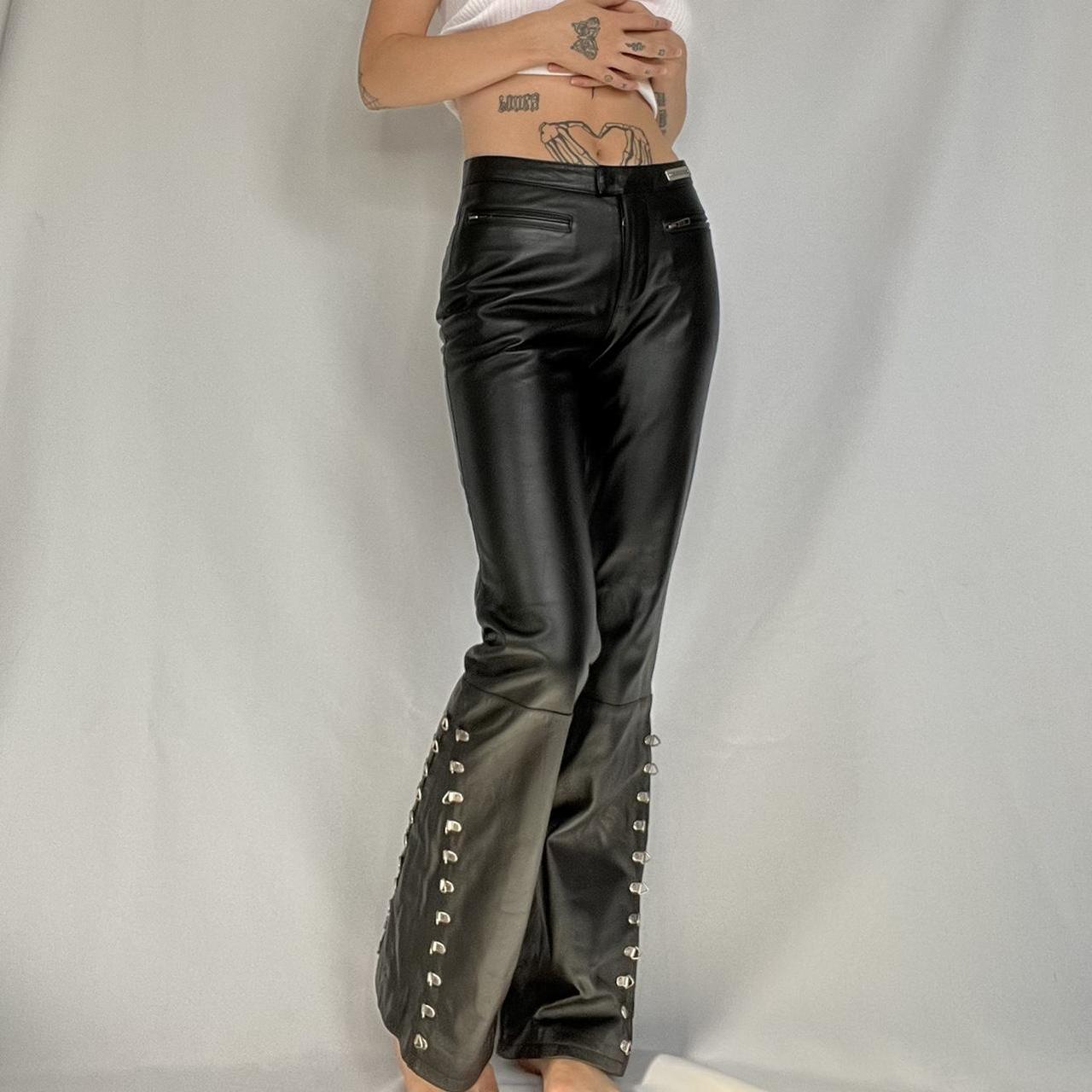 Harley Davidson Women's Black Trousers | Depop