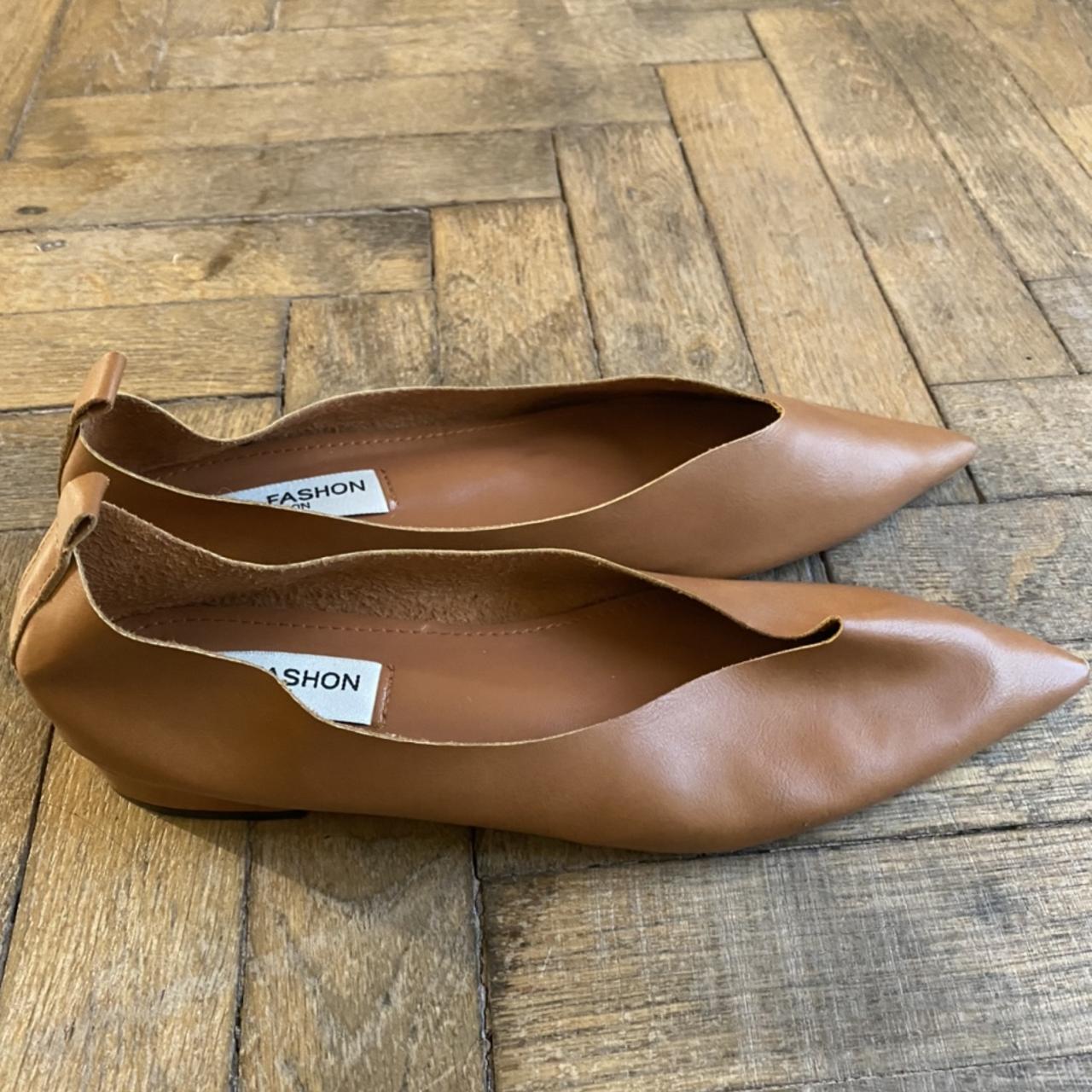 Aier Fashion London tan shoes. Stylish pointed flat... - Depop