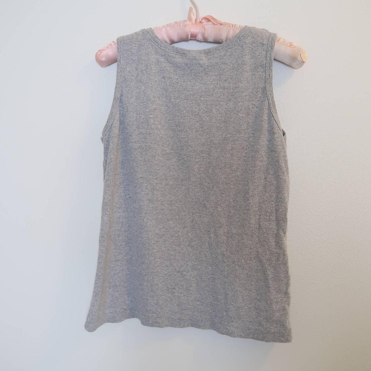 Vintage 90s grey v-neck tank top Long Beach... - Depop