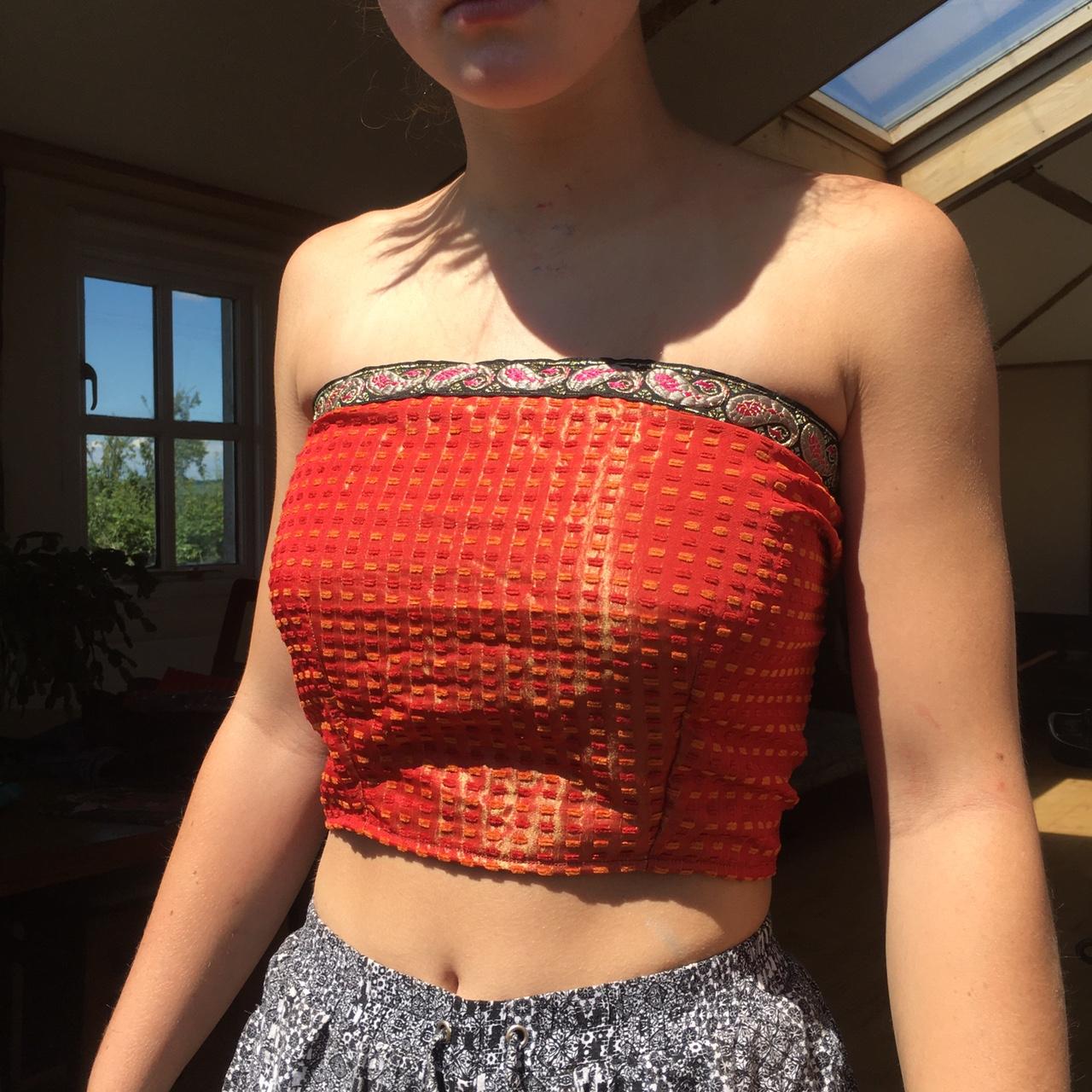 100% recycled orange silk silk corset